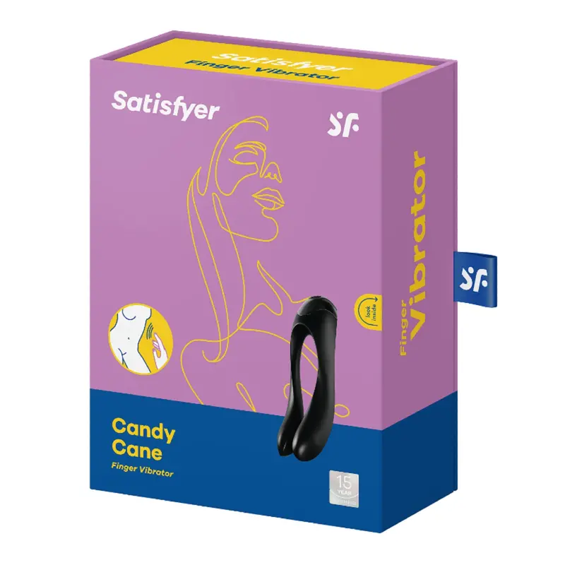 Satisfyer Candy Cane Finger Vibe Black. 1