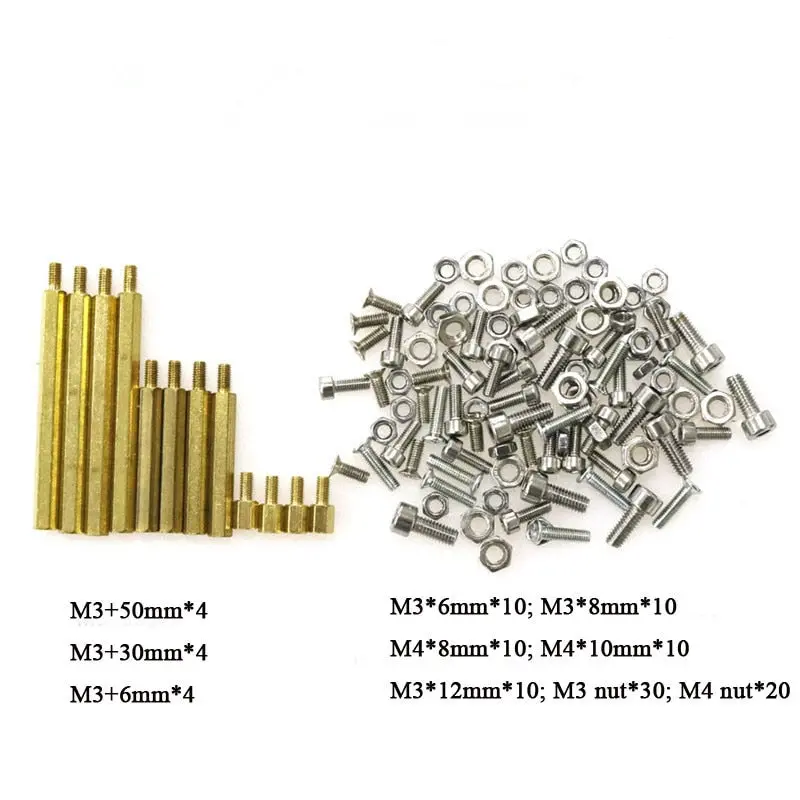Screws And Nuts M3 * 12 M4 * 8 M3 * 8 Copper Cylinder Hollow Tank Robot Car Intelligent Chassis Accessories Diy Cans Rc Part 1