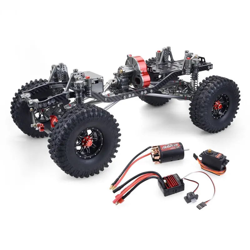 Scx10 1/10 4Wd Cnc All Metal Carbon Fiber Rc Car Frame+540 Motor+60A Waterproof Esc+M1500 Servo Straight Bridge Version 1