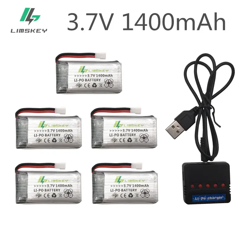 Second Version Limskey 1400Mah 3.7V Lipo Battery For Syma X5sc X5sw X5hw X5hc X5uw Battery With Charger Rc Drone 3.7 V 1400 Mah 1