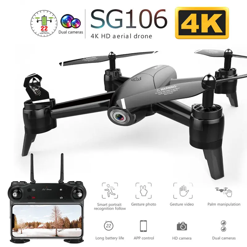 Sg106 Wifi Fpv Rc Drone With 720P Or 1080P Or 4K Hd Dual Camera Optical Flow Aerial Video Rc Quadcopter For Toys Kid Rc Dron 1