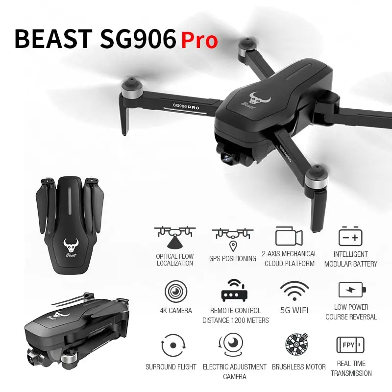 Sg906 Pro Gps Drone With 2-Axis Anti-Shake Self-Stabilizing Gimbal Wifi Fpv 4K Camera Brushless Drone Quadcopter Vs F11 Zen K1 1