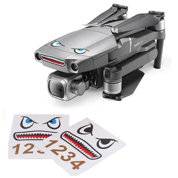 Shark Emoticon Sticker Set Water-Proof Skins Decals Decorative For Dji Mavic 2 Pro/Zoom Rc Drone Quadcopter 1