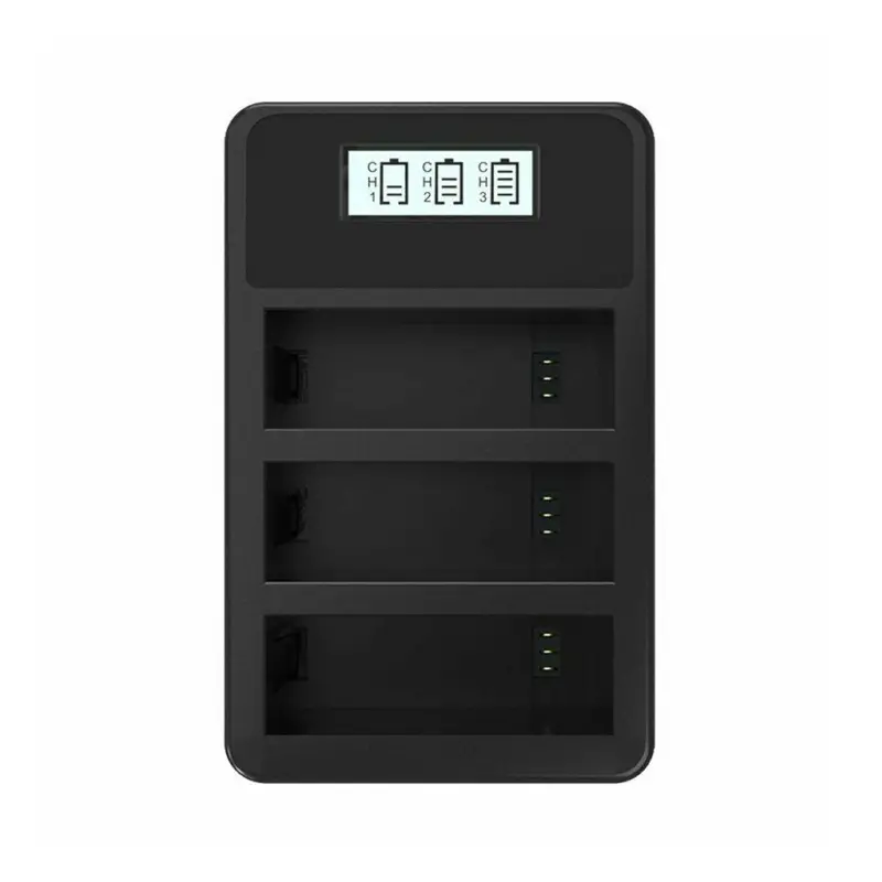 Sheingka Flw316 3-Channel Lcd Display Battery Charger 5V / 2.1A For Dji Osmo Fpv Action Camera 1