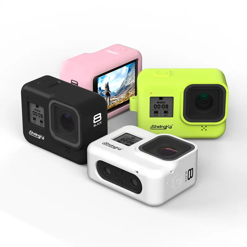 Sheingka Silicone Protective Camera Case Black / White / Green For Gopro Hero 8 Black Fpv Camera 1