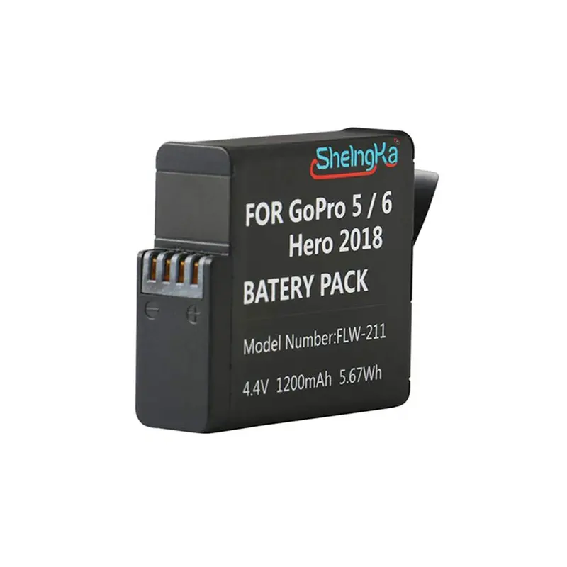 Shelngka Flw-211 4.4V 1200Mah 5.67Wh Lipo Battery For Gopro Hero 5 / 6 / Hero 2018 Fpv Action Camera 1