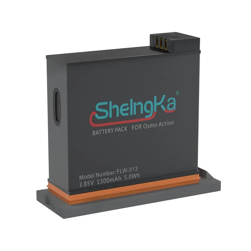 Shelngka Flw-313 3.85V 1300Mah 5.0Wh Lipo Battery For Dji Osmo Action Fpv Camera 1