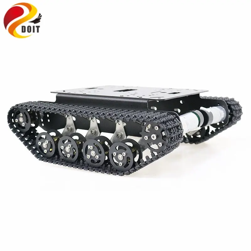 Shock Absorber Metal Rc Robot Tank Chassis Kit With Track, Dc Motor, Tracked Mobile Platform For Arduino Uno R3 Raspberry Pie Di 1