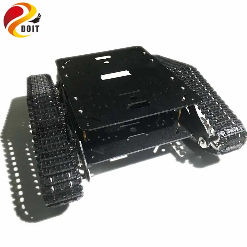Shock Absorption Metal Tracked Robot Tank Car Chassis Tsd300 With Robot Arm Interface Hole For Modification Rc Toy Diy 1