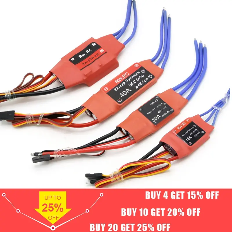 Simonk 10A 12A 15A 20A 30A 40A 50A 70A 80A Firmware Electronic Speed Controller Esc For Rc Multicopter Helicopter 1