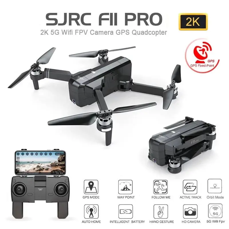 Sjrc F11 Pro Gps Drone With Wifi Fpv 1080P/2K Hd Camera F11 Brushless Quadcopter 25 Minutes Flight Time Foldable Dron Vs Sg906 1