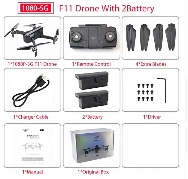 Sjrc F11 Pro Gps Drone With Wifi Fpv 1080P/2K Hd Camera F11 Brushless Quadcopter 25 Minutes Flight Time Foldable Dron Vs Sg906 11