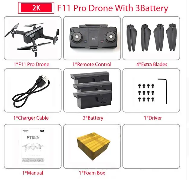 Sjrc F11 Pro Gps Drone With Wifi Fpv 1080P/2K Hd Camera F11 Brushless Quadcopter 25 Minutes Flight Time Foldable Dron Vs Sg906 21