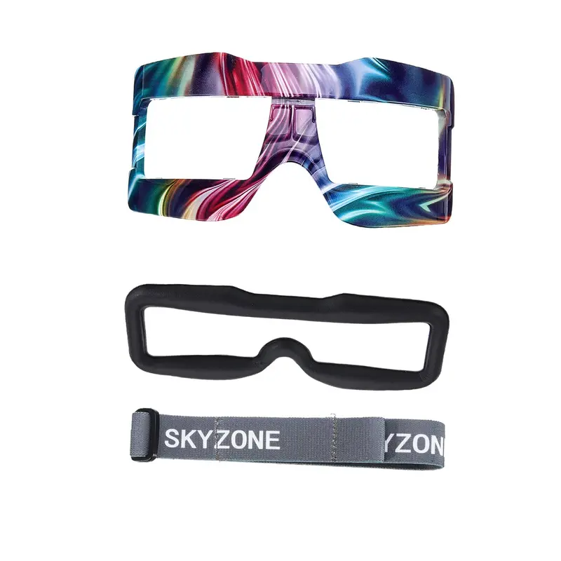 Skyzone Sky02c Sky02x Accessories Faceplate Foam Pad Head Band Strap Pu Face Mask Guard Replacement Spare Part 4-In-1 Set For Fpv Goggles 1