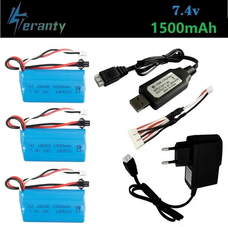 ( Sm Plug ) 7.4V 1500Mah Lipo Battery For Ydi U12a Syma S033g Q1 Tk H101 18650 7.4V Battery Rc Toys Boats Cars Tanks Drone Part 1