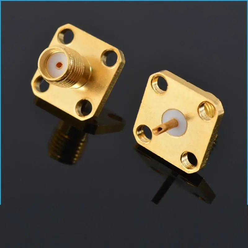 Sma-Kfd 5Mm Flange Connector Sma Female 4 Hole Square Plate Straight For Coaxial Cable Rc Drone 1