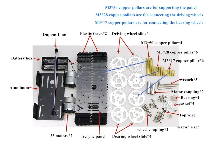 Smart Robot Tank Chassis Tracked Car Platform With 33Gb-520 Motor For Arduino Diy Robot Toy Part Mini T101 New Arrival 2018 3