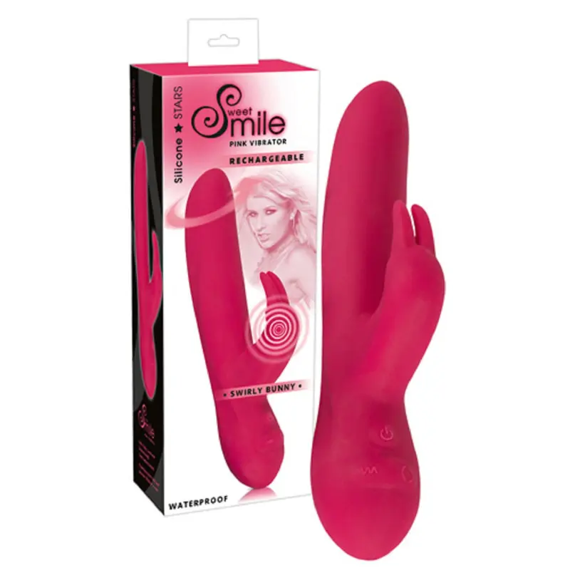 Smile Swirly Bunny Rabbit Hot Pink. 1
