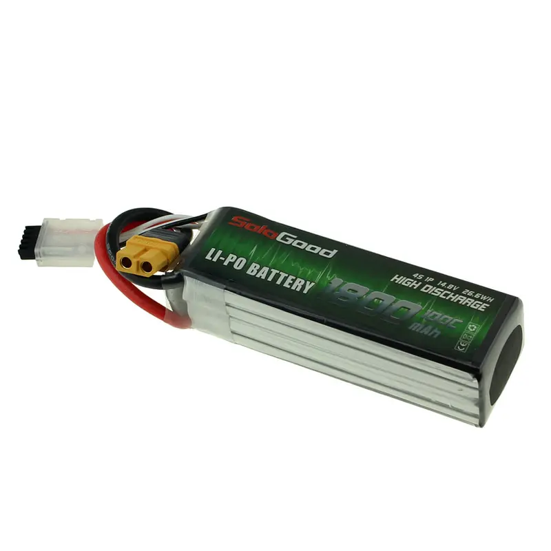 Sologood 14.8V 1800Mah 100C 4S Xt60 Plug Lipo Battery For Rc Racing Car Model Parts 1