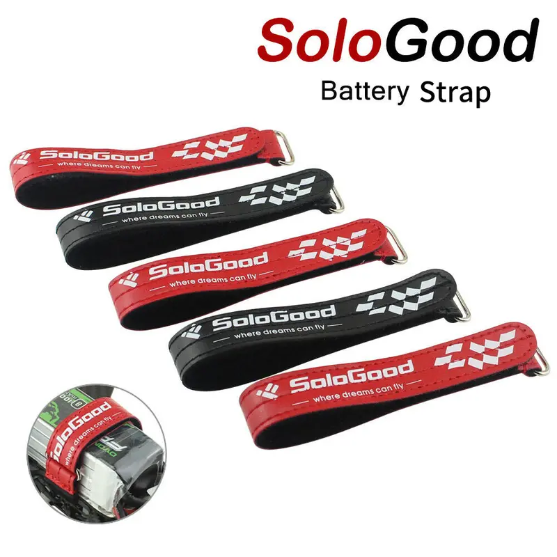 Sologood 5Pcs Strong Rc Lipo Battery Strap Tie Cable Tie Down Strap 25*2Cm Colorful For Rc Fpv Helicopter Quadcopter Model Tie 1