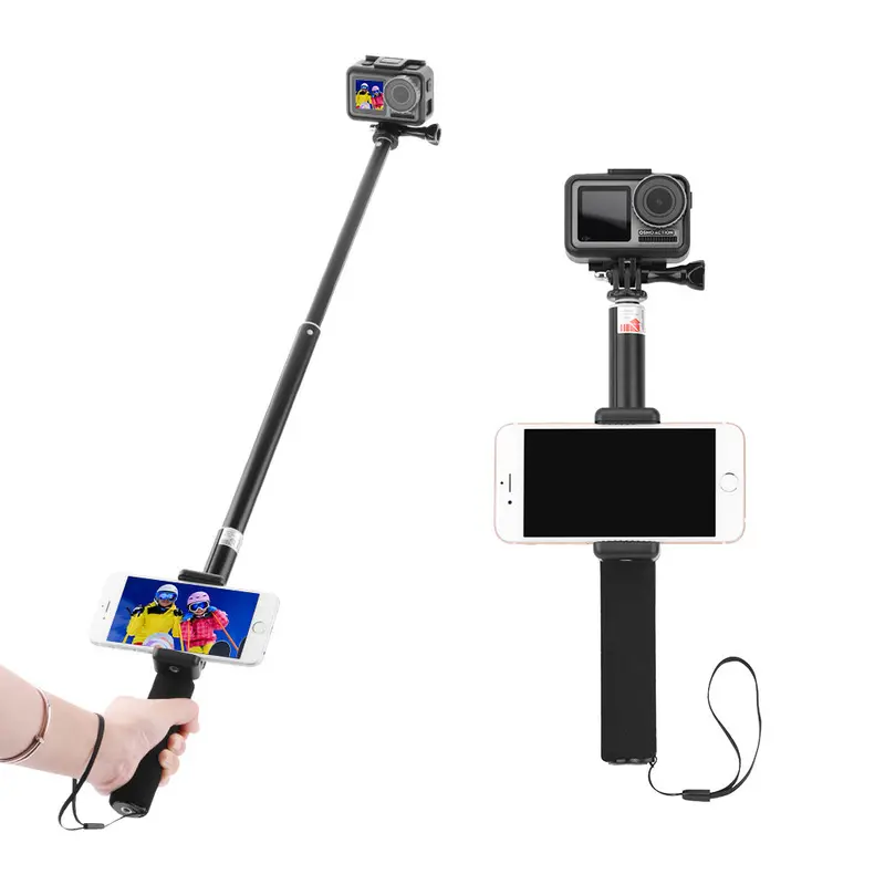 Sports Camera Extension Rod Handheld Gimbal Bracket With Detachable Phone Clip For Dji Osmo Action Camera 1