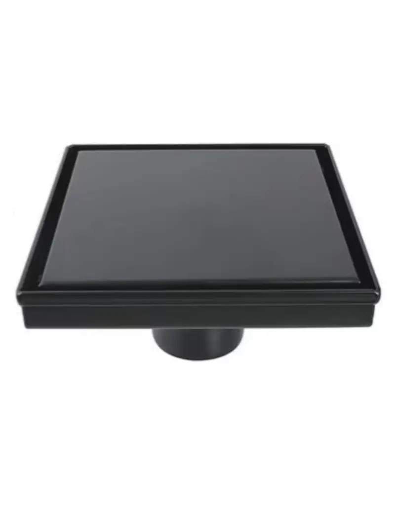 Square Shower Drain 10X10cm Black 1