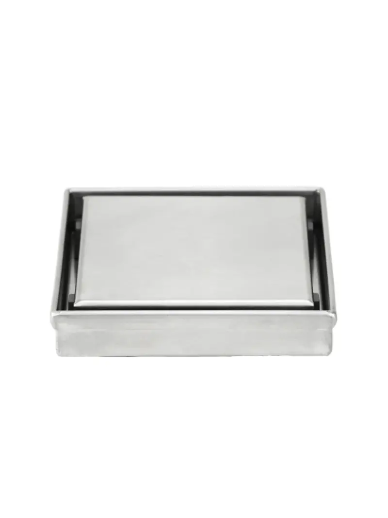 Square Shower Drain 10X10cm Brushed 1