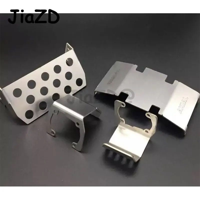 Stainless Steel Chassis Armor Protection Skid Plate For 1/10 Rc Crawler Accessories Trx4 Scx10 Ii 90046/47 90059/60 F120bp Zxz 1
