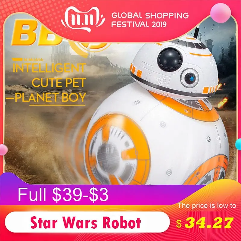 Star Wars Robot Intelligent Upgrade Rc Bb8 With Sound Action Figure Gift Toys Bb-8 Ball Robot 2.4G Remote Control Toys For Child 1