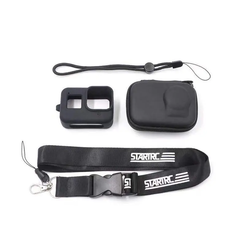 Startrc 4 In 1 Camera Protective Silicone Case Storage Bag Lanyard Neck Strap For Gopro Hero 8 Fpv Action Camera 1