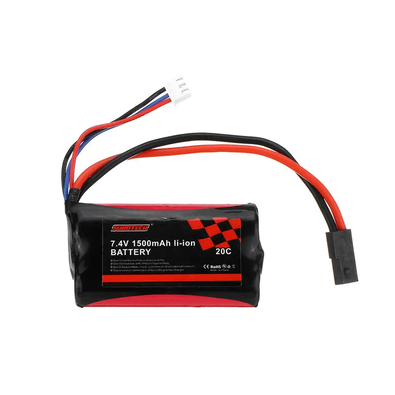 Subotech 18650 7.4V 1500Mah 20C 2S Li-Ion Battery For Bg1513 Bg1515 Bg1518 Rc Vehicles Model 1