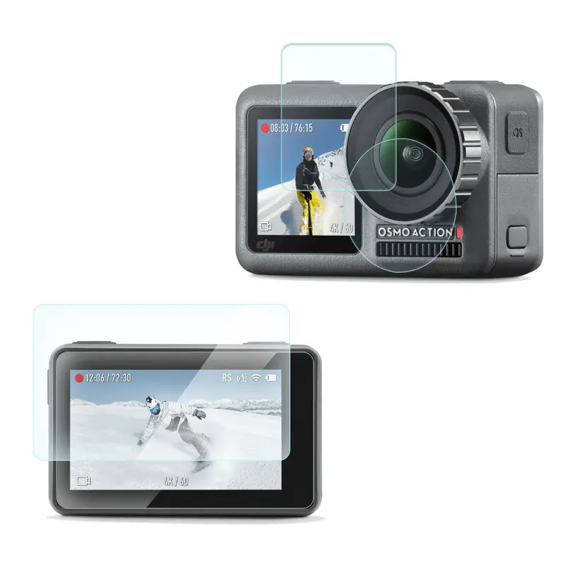 Sunnylife 2.5D Anti-Scratch Tempered Glass Screen Protector Protective Film Sets Clear For Dji Osmo Action Camera 1
