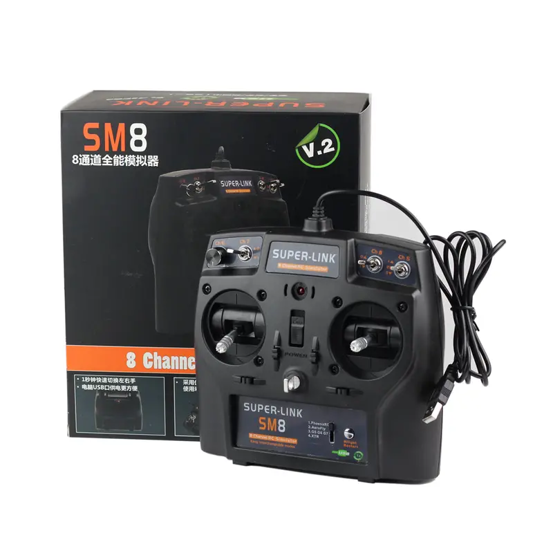 Superlink Sm8 8Ch Usb Flight Simulator Supports G7.5 G6.5 G2 Phoenix 5.5M Xtr Fms For Rc Drone Quadcopter Airplane 1