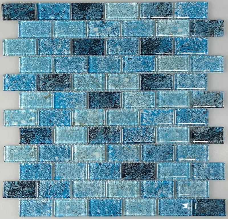 Surf Acqua Mosaic Glass Tile 12"X12" 1