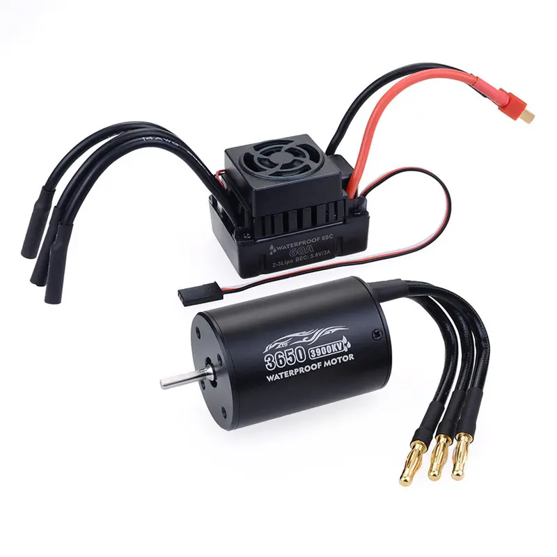 Surpass Hobby 3650 Waterproof 4Pole￠3.175Mm Unsensed Brushless Rc Car Motor+60A Esc For 1/8/10 Vehicle Models 1