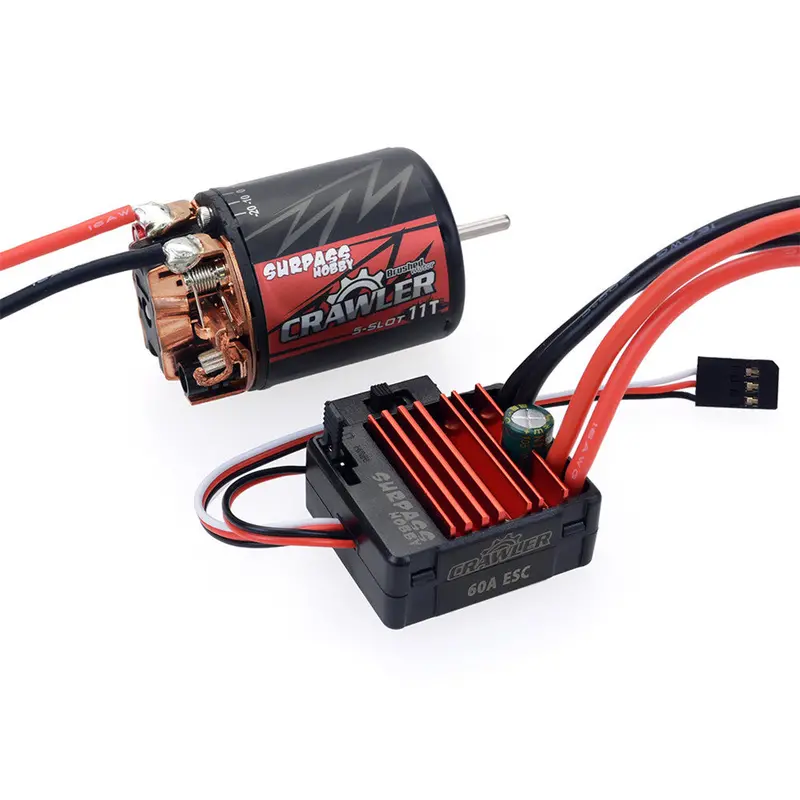 Surpass Hobby Brush 540 11T Rc Car Motor+60A Esc For 1/10 Crawler 1