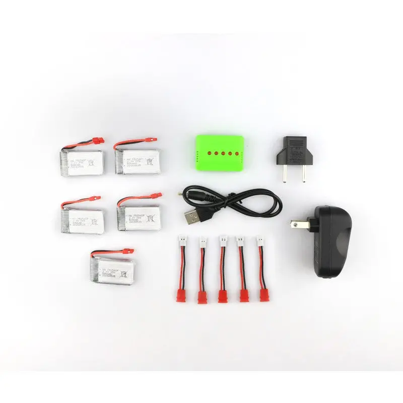 Syma X5hc X5hw Rc Quadcopter Spare Parts 5Pcs 3.7V  500Mah 25C Battery And Charger Set X5a-A12 1