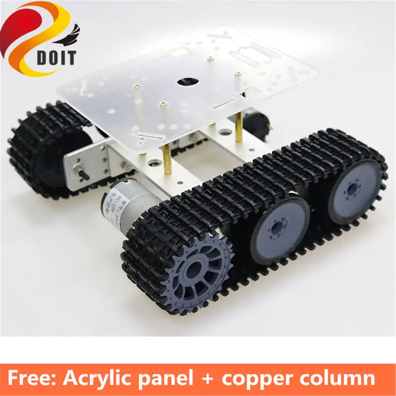 Szdoit Metal Smart Mini Tp100 Crawler Robot Tank Chassis Kit With 2Pcs Dc Motor Diy For Arduino Education Toy Free Acrylic Panel 1