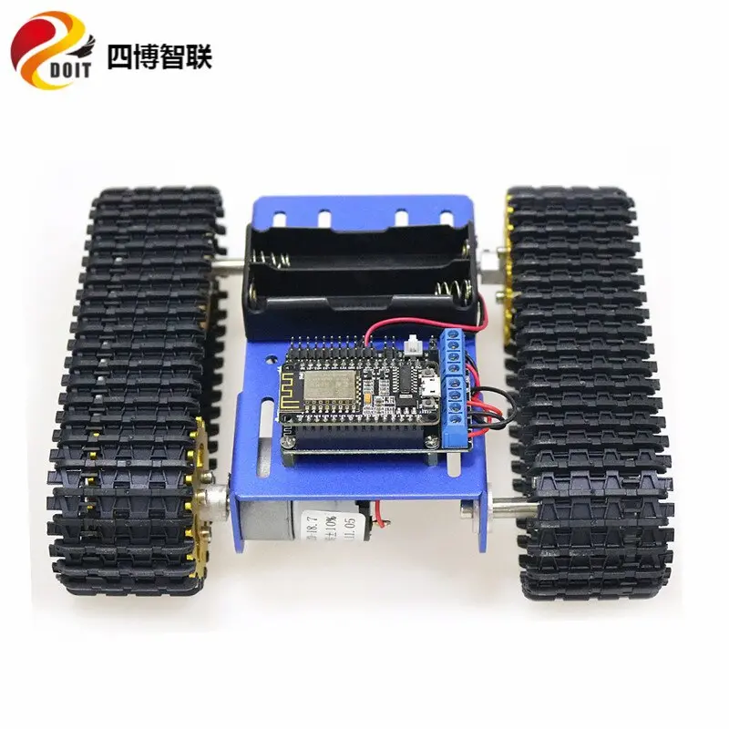 Szdoit Nodemcu Control T101 Metal Rc Robot Tank Chassis Kit Wifi Control Tracked Vehicle 12V High Torque Motors Diy For Android 1