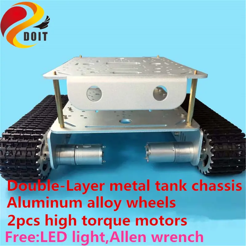 Szdoit Td200 Double-Layer Crawler Metal Tank Chassis 2Wd Robot Frame High Torque Motor Encoder Heavy Load Diy For Arduino 1