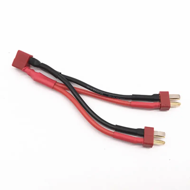 T Plug Deans Plug Connectors 1 To 2 Dual Battery Extension Parallel Cable 14Awg Leads Adapte For Rc Lipo Battery 1