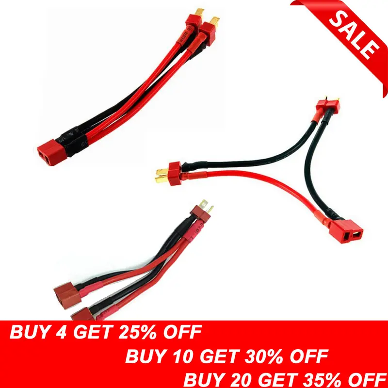 T-Plug Y Wire Harness Female To Male T Plug Parallel Battery Pack Connector Cable 1