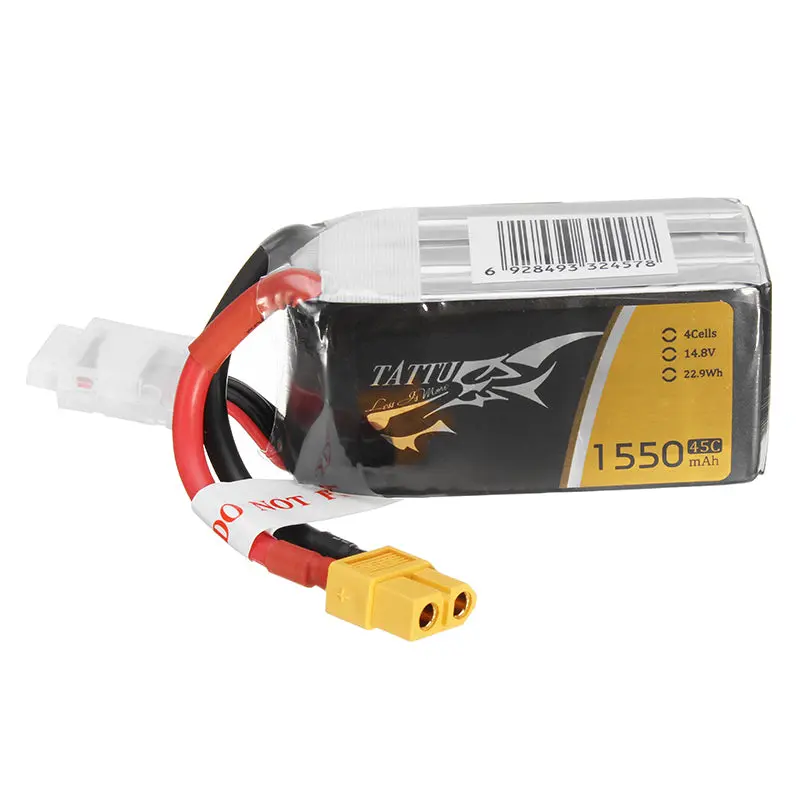 Tattu 14.8V 1550Mah 45C 22.9Wh 4S Xt60 Plug Lipo Battery For Fpv Rc Drone 1