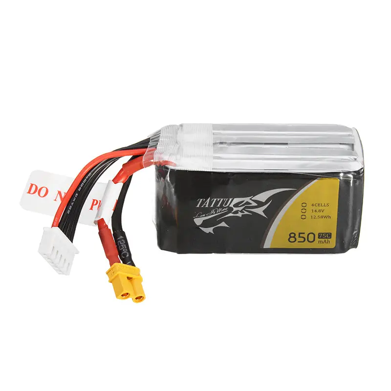Tattu 14.8V 850Mah 75C 12.58Wh 4S Xt30u-F Plug Lipo Battery For Rc Racing Drone 1