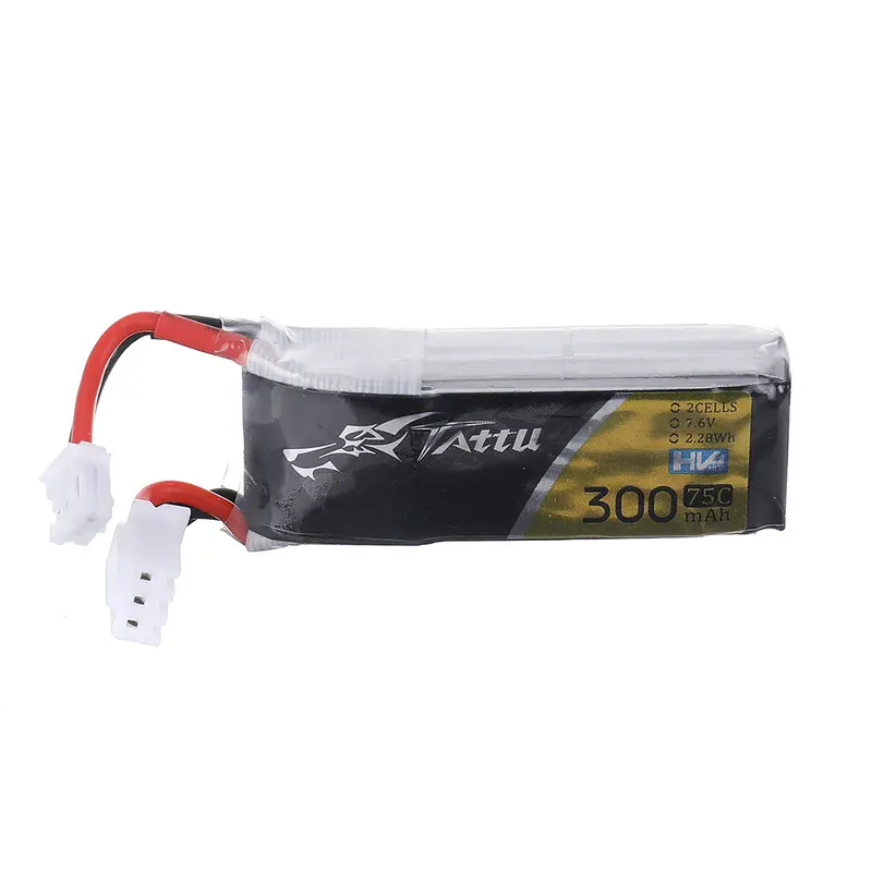 Tattu 7.6V 300Mah 2S 75C Hv 4.35V Lipo Battery Ph2.0 Plug For Emax Tinyhawks Drone 1