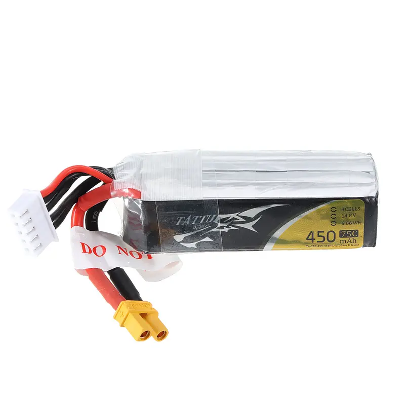 Tattu Fpv 14.8V 450Mah 45C 4S1p Lipo Battery Xt60u-F Plug For Rc Drone 1