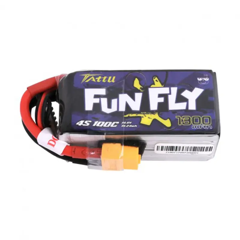 Tattu Funfly 1300Mah 14.8V 100C 4S1p Lipo Battery With Xt60 Plug For Rc Drone Fpv Racing 1