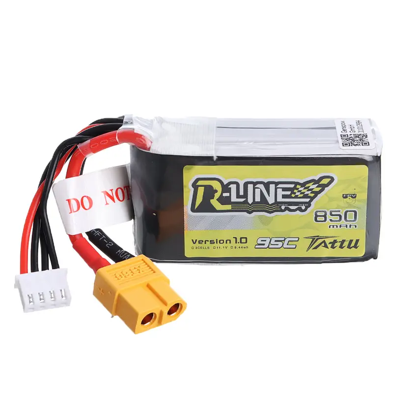 Tattu R-Line 11.1V 850Mah 95C 3S Lipo Battery Xt60 Plug For 100Mm To 180Mm Multirotor Fpv 1