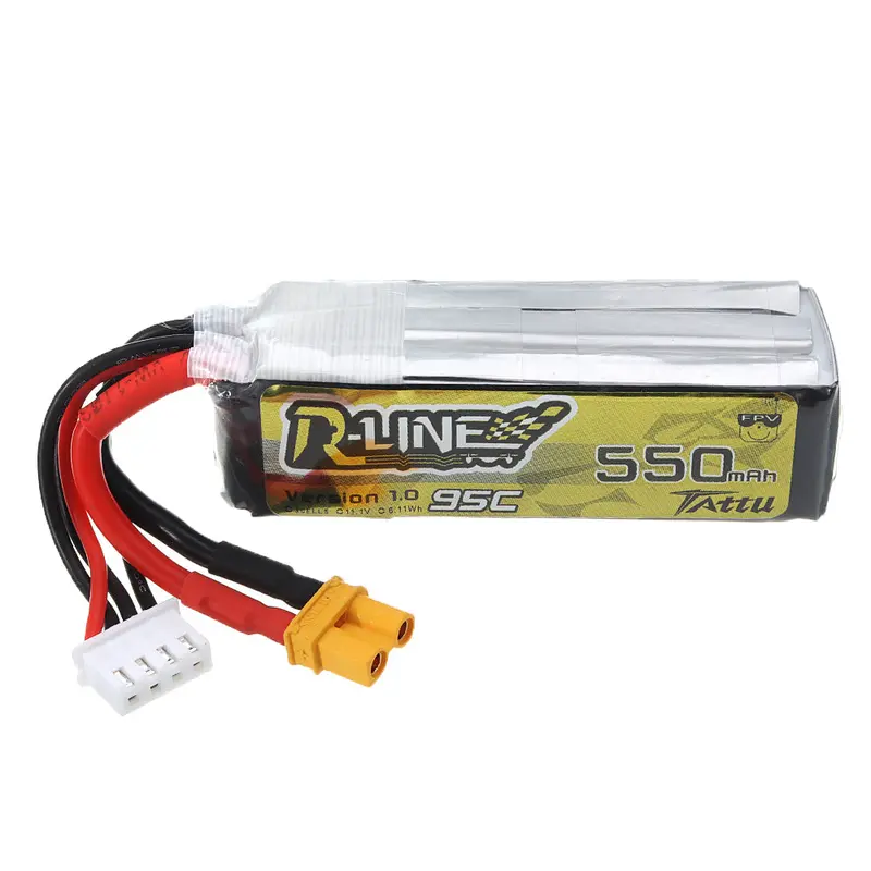 Tattu R-Line V1.0 11.1V 550Mah 95C 3S Lipo Battery Xt30 Plug 1