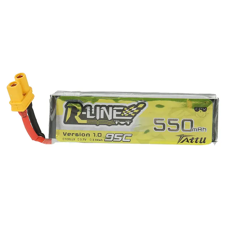 Tattu R-Line V1.0 3.7V 550Mah 95C 1S Lipo Battery Xt30u-F Plug For Rc Dronel 1